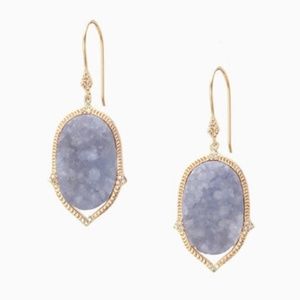 Stella & Dot Pale Blue Charlotte Druzy Earrings